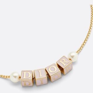 SOLD ❌ Dior Necklace - D-dice cube pink lacquered necklace